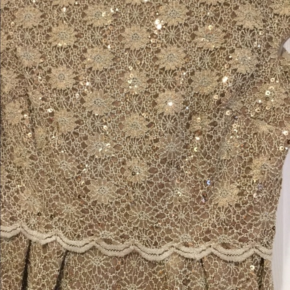 Alex Evenings Gold Cap Sleeve Sequin - Picture 2 of 8